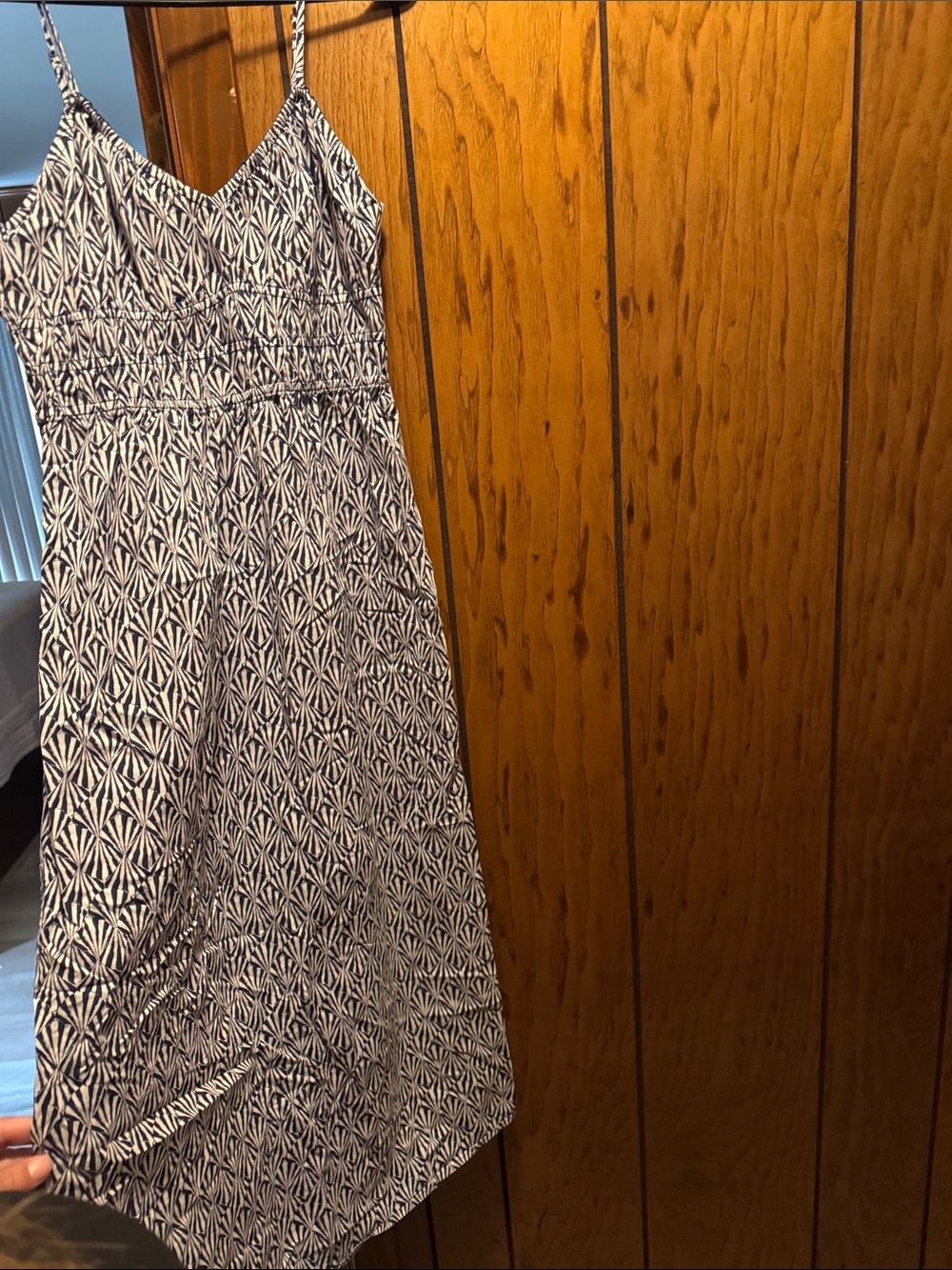 H&M Navy & White Geometric Midi Dress